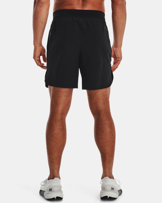 Men's UA ArmourPrint Peak Woven Shorts, Black, pdpMainDesktop image number 1